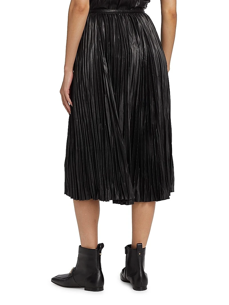 Rosalyn Faux Leather Midi-Skirt