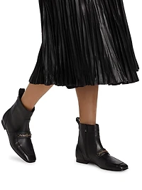 Rosalyn Faux Leather Midi-Skirt