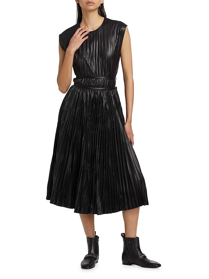 Rosalyn Faux Leather Midi-Skirt