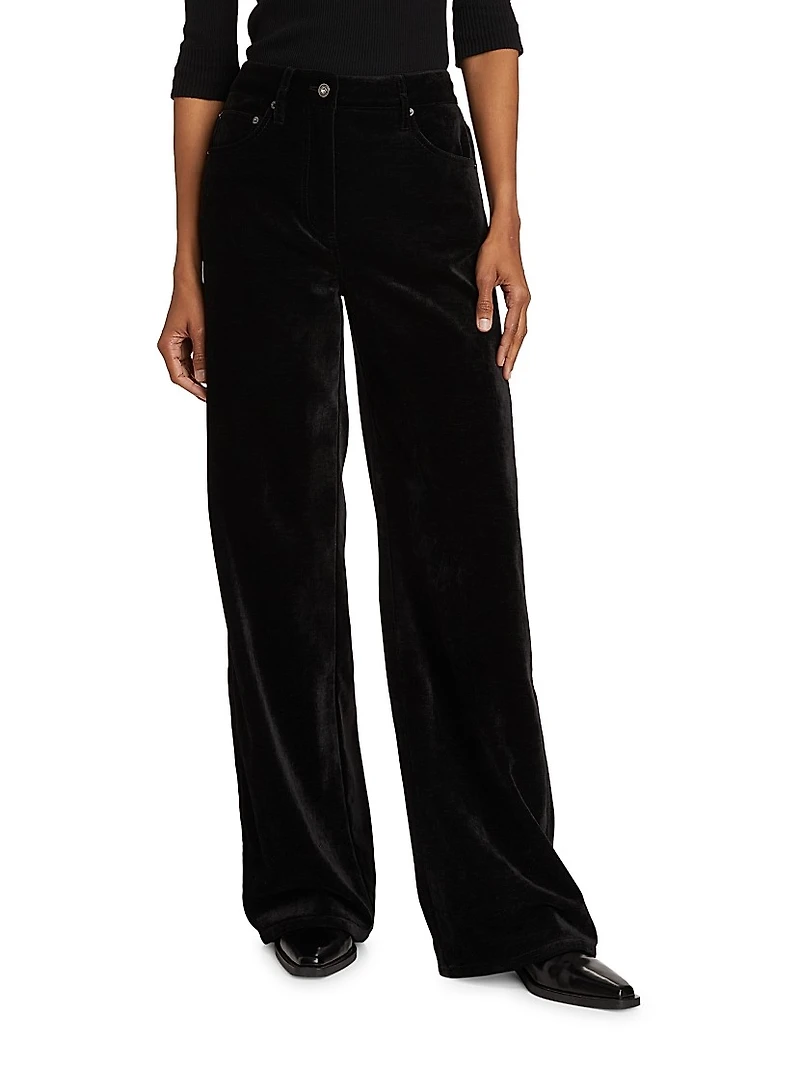 Donovan Chenille Wide-Leg Pants