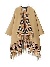 St. Marsh Check Wool Cape