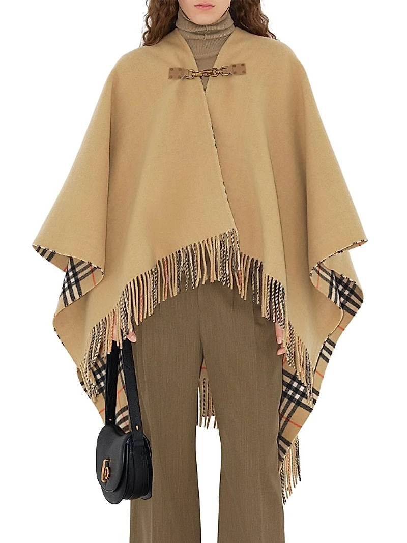 St. Marsh Check Wool Cape