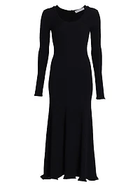 Elie Ribbed Long-Sleeve Maxi Dress