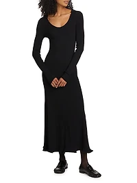 Elie Ribbed Long-Sleeve Maxi Dress