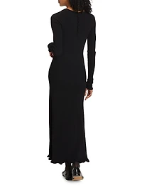 Elie Ribbed Long-Sleeve Maxi Dress
