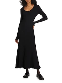 Elie Ribbed Long-Sleeve Maxi Dress