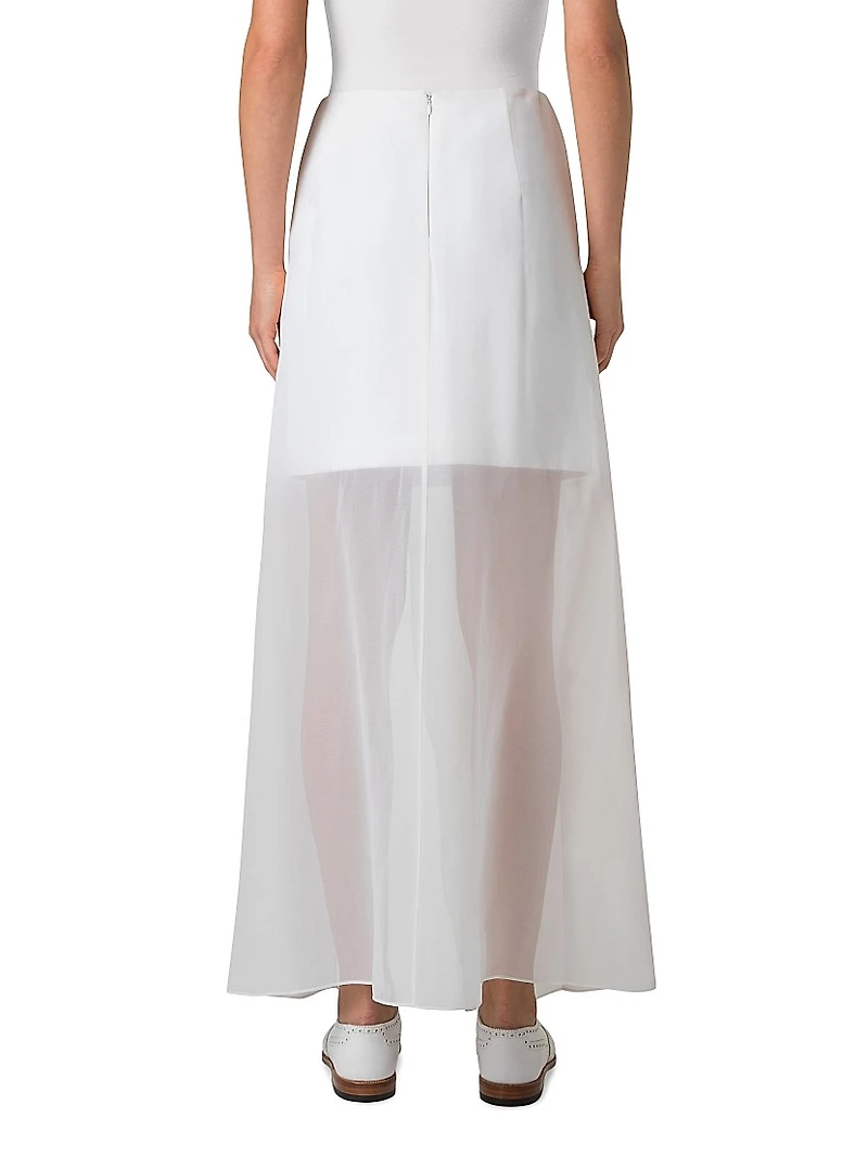 Tulip Silk Organza Midi-Skirt