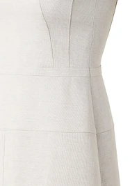 Linen-Blend Sleeveless A-Line Midi-Dress