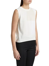 Jacquard Cotton Knit Sleeveless Top