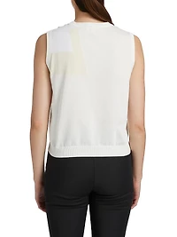 Jacquard Cotton Knit Sleeveless Top