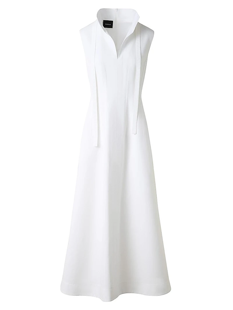 Cotton Sleeveless Flared Midi-Dress