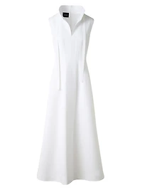 Cotton Sleeveless Flared Midi-Dress