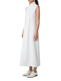Cotton Sleeveless Flared Midi-Dress