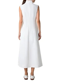 Cotton Sleeveless Flared Midi-Dress