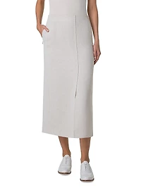 Linen Pencil Midi-Skirt
