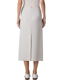 Linen Pencil Midi-Skirt