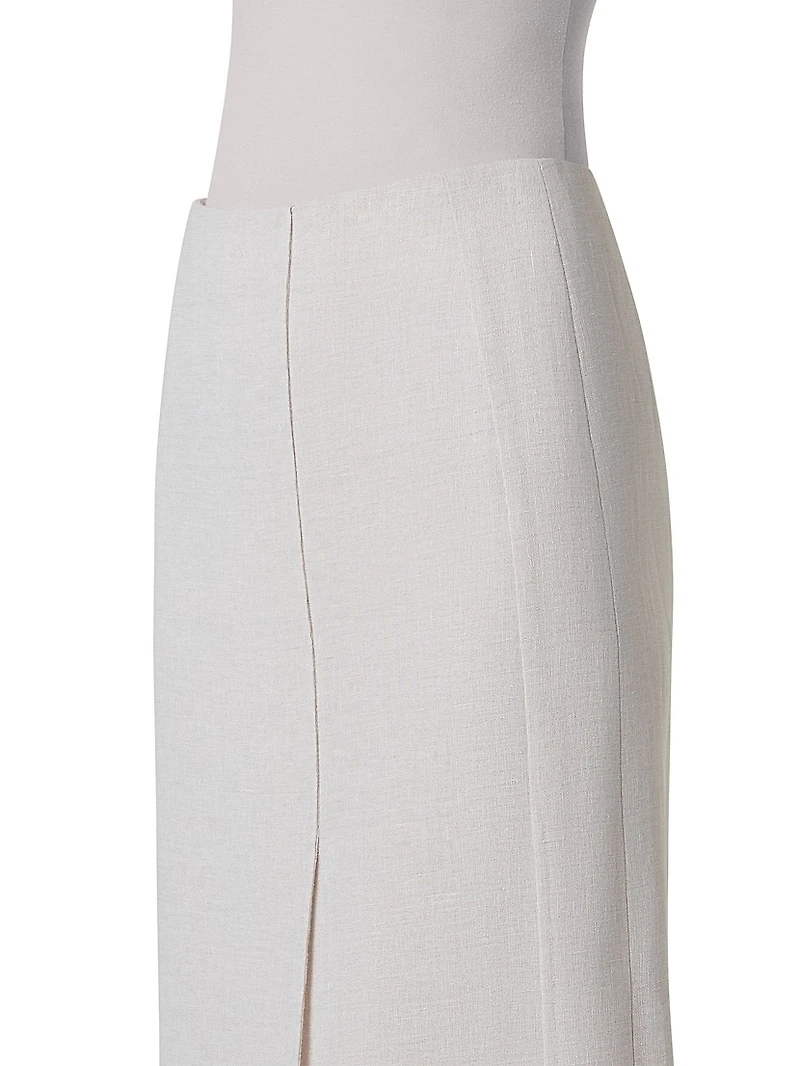 Linen Pencil Midi-Skirt