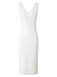 Stretch V-Neck Sheath Midi-Dress