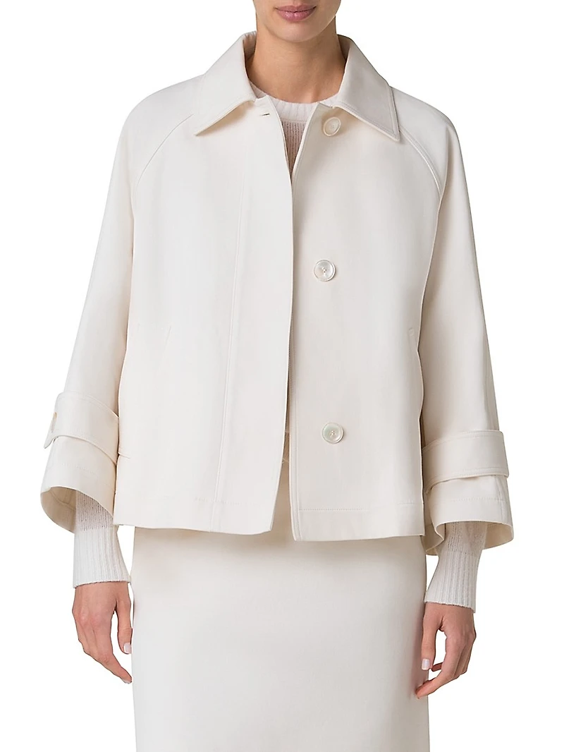 Alia Cotton & Silk Trench Jacket