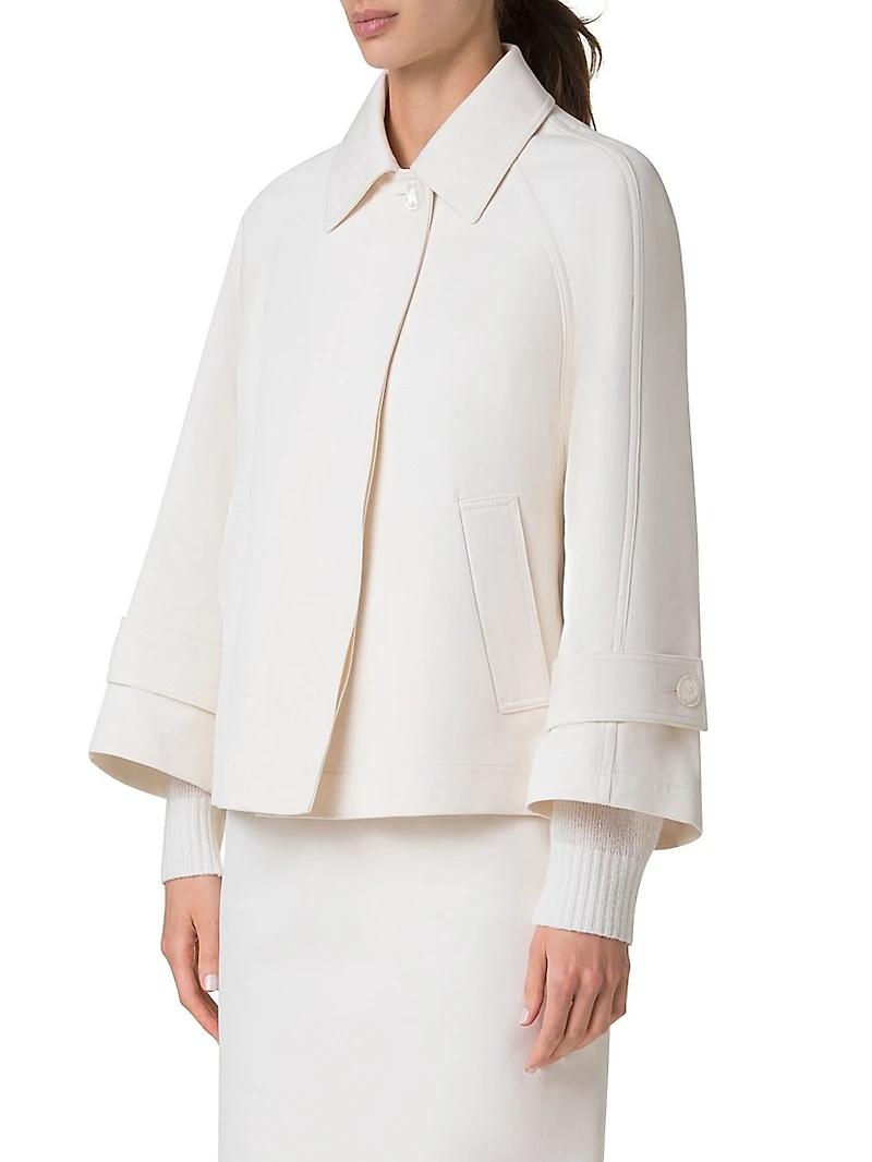 Alia Cotton & Silk Trench Jacket