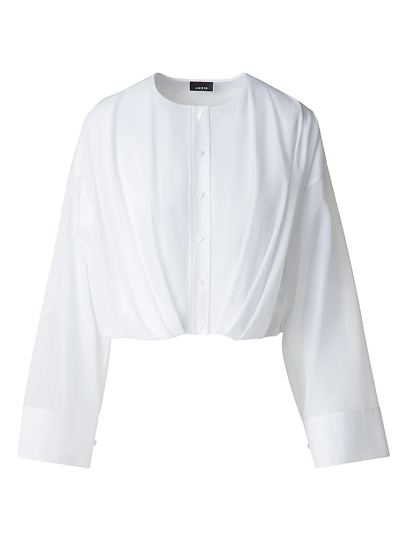 Cotton Voile Crop Blouse