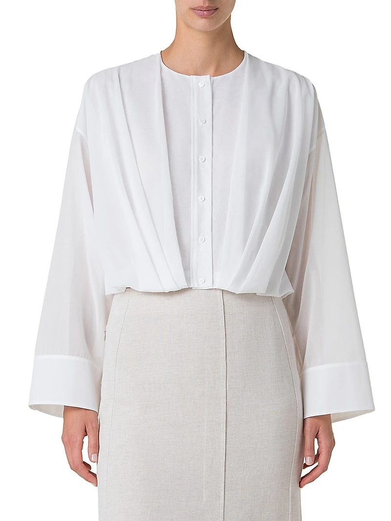 Cotton Voile Crop Blouse