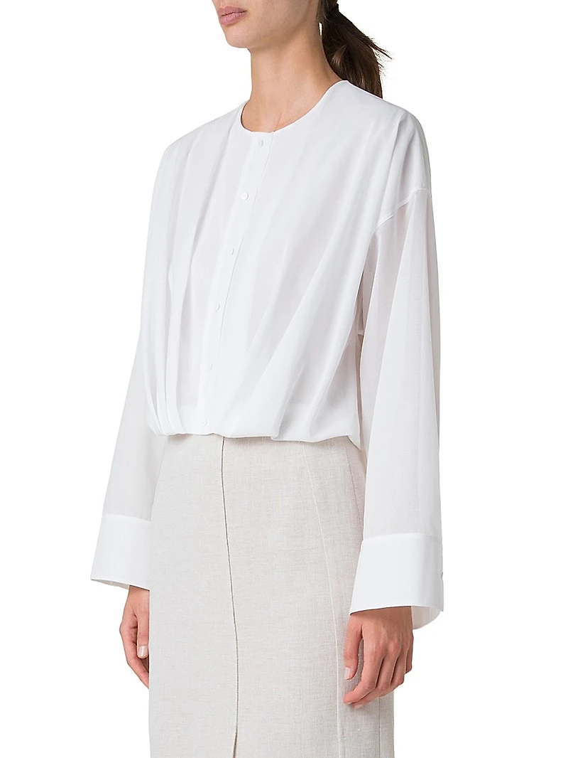 Cotton Voile Crop Blouse