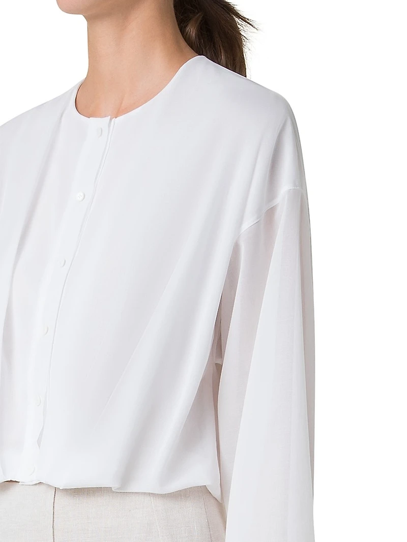 Cotton Voile Crop Blouse