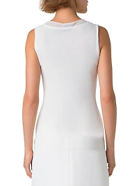 Stretch-Cotton Knit Sleeveless Top