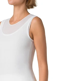 Stretch-Cotton Knit Sleeveless Top