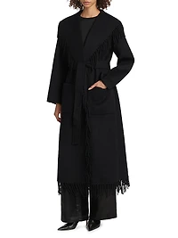 Carrie Fringed Wool-Blend Coat