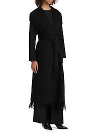 Carrie Fringed Wool-Blend Coat
