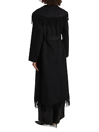 Carrie Fringed Wool-Blend Coat