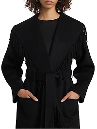 Carrie Fringed Wool-Blend Coat