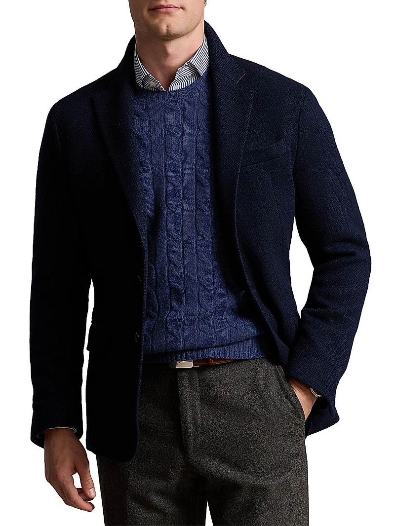 Herringbone Wool-Blend Jacket
