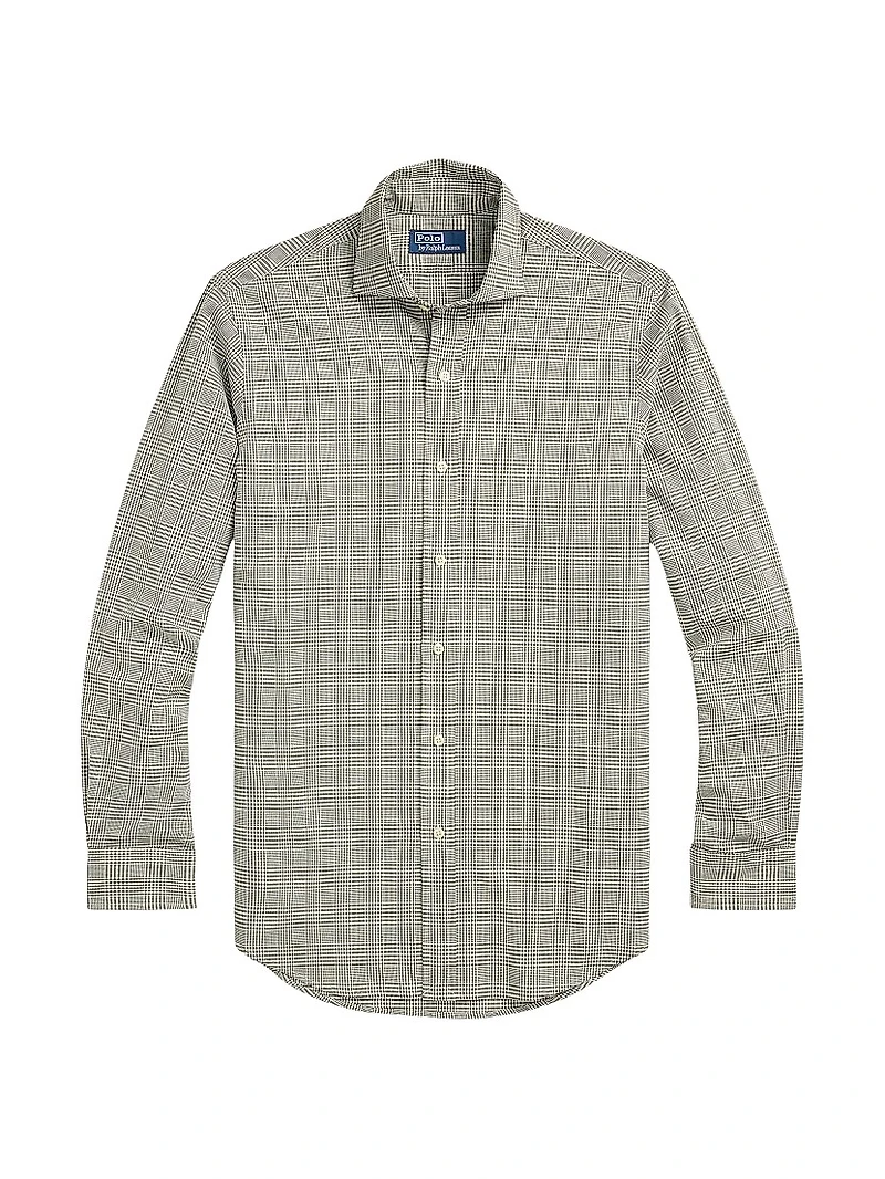Glen Plaid Cotton Poplin Sport Shirt