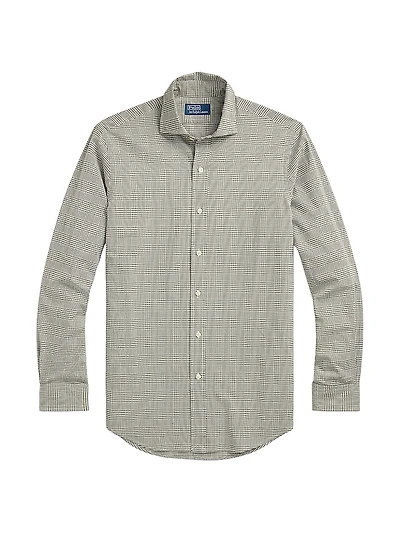 Glen Plaid Cotton Poplin Sport Shirt