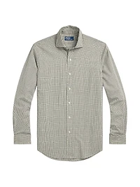 Glen Plaid Cotton Poplin Sport Shirt