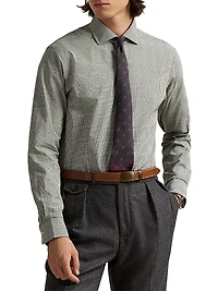 Glen Plaid Cotton Poplin Sport Shirt