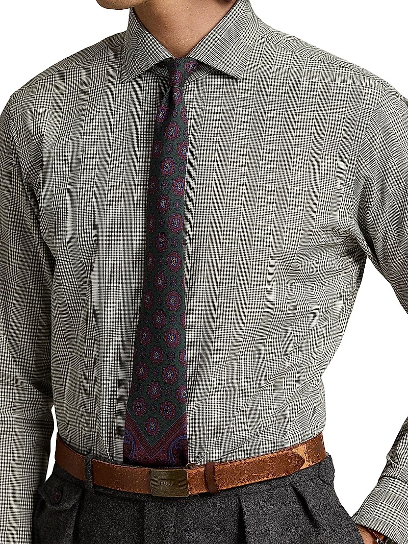 Glen Plaid Cotton Poplin Sport Shirt