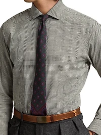 Glen Plaid Cotton Poplin Sport Shirt