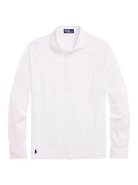 Lisle Cotton Long-Sleeve Polo Shirt