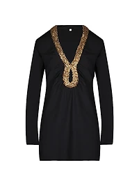 Eugène Sequined Long-Sleeve Minidress