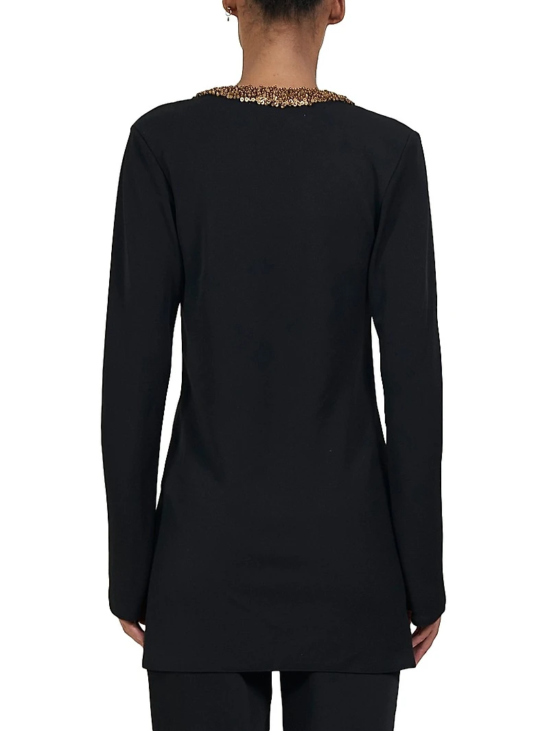 Eugène Sequined Long-Sleeve Minidress