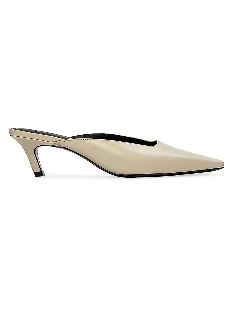 Logan 50MM Nappa Kitten Heel Mules