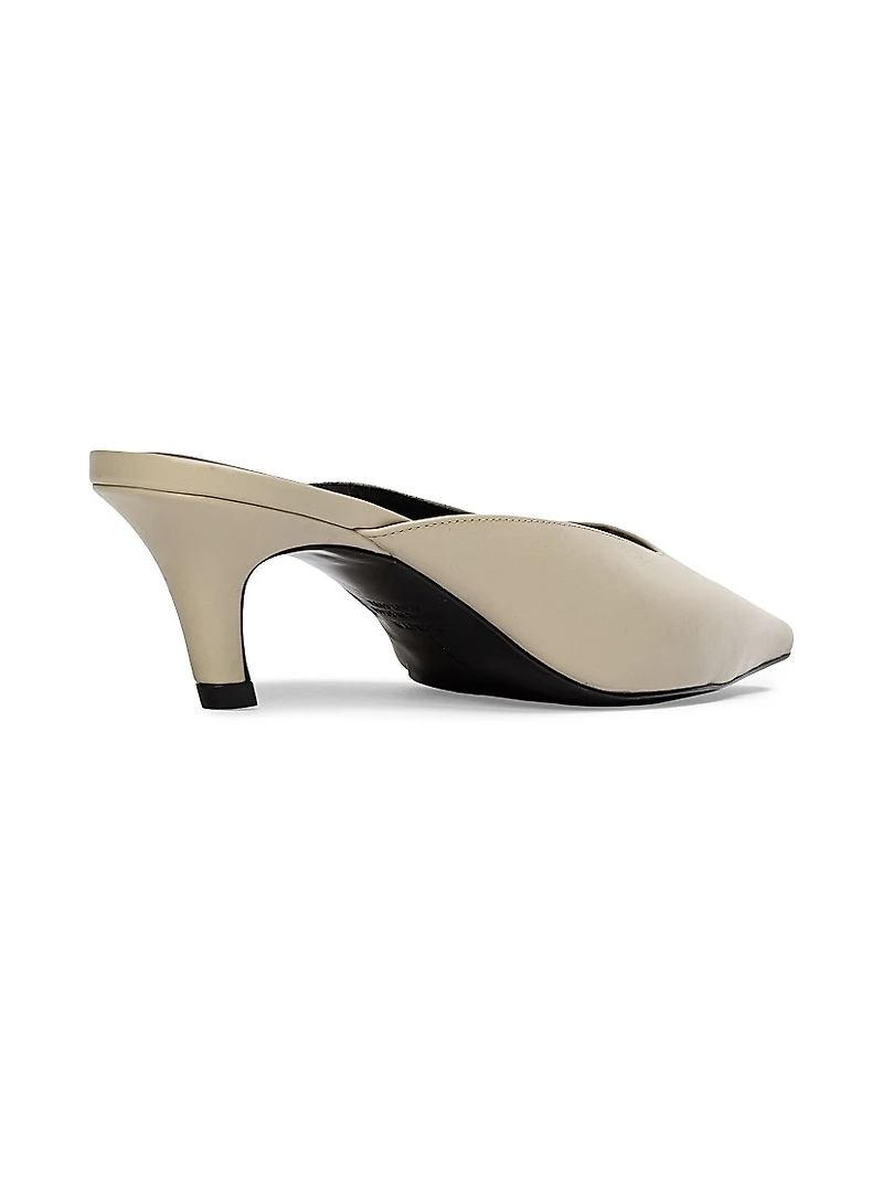 Logan 50MM Nappa Kitten Heel Mules