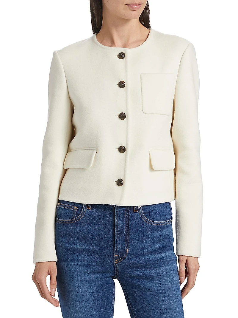 Lyssa Wool-Blend Button-Up Jacket