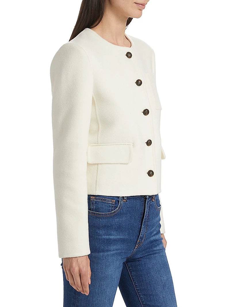Lyssa Wool-Blend Button-Up Jacket