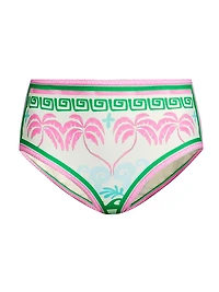 Marcella Palm High-Waist Bikini Bottom