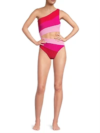 Joyce Colorblocked Cut-Out One-Piece Swimsuit